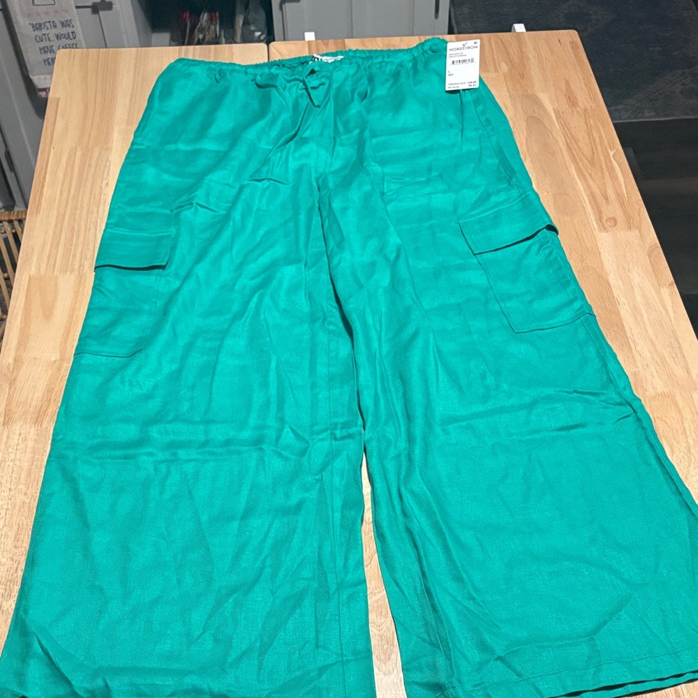 Bright Green Trousers with Pockets